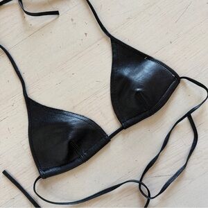 MM6 Maison Margiela Leather Bikini Bralette